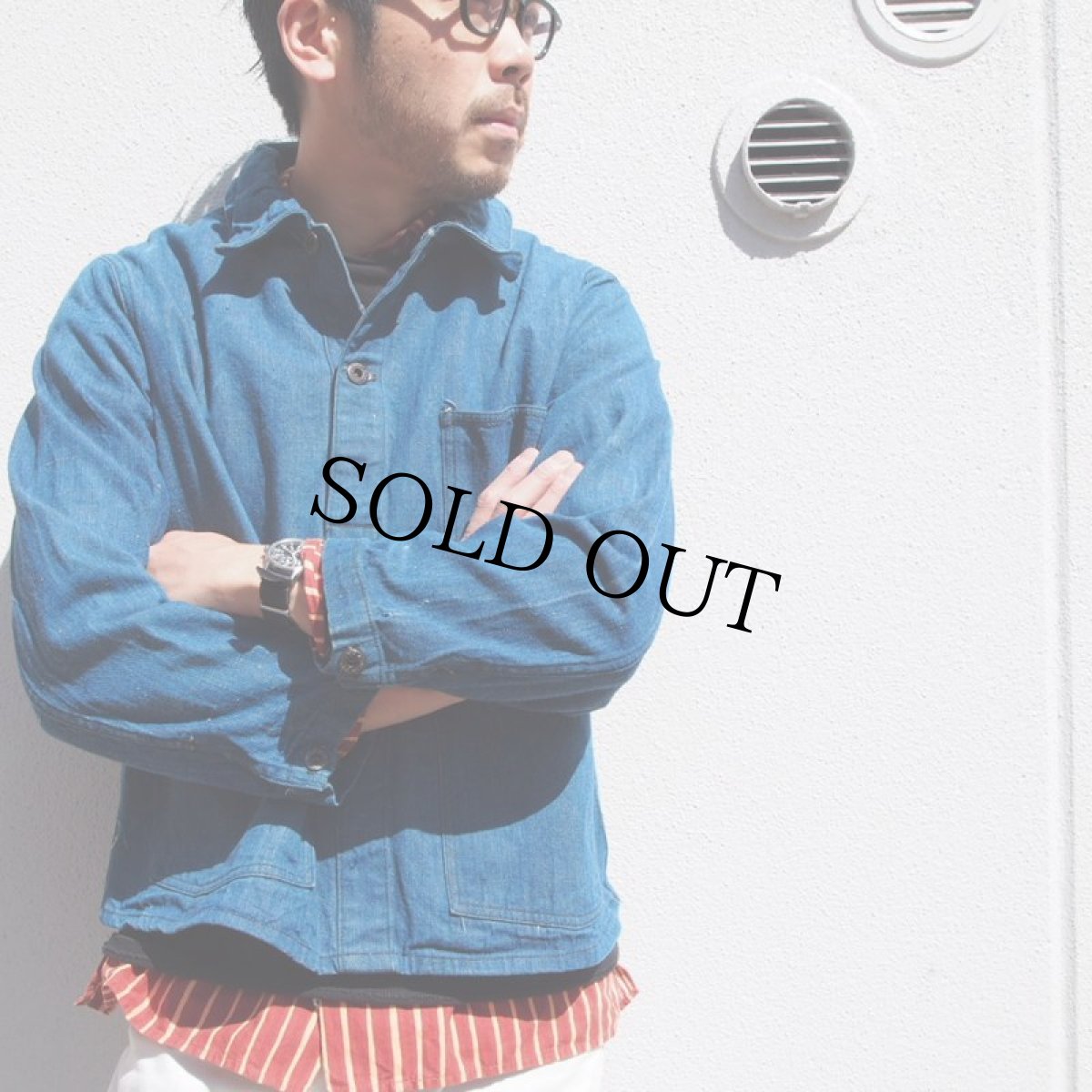 画像4: 10's〜20's CROWN OVERALL "WORKING JUMPER" プルオーバーブラウン杢デニムカバーオール (4)