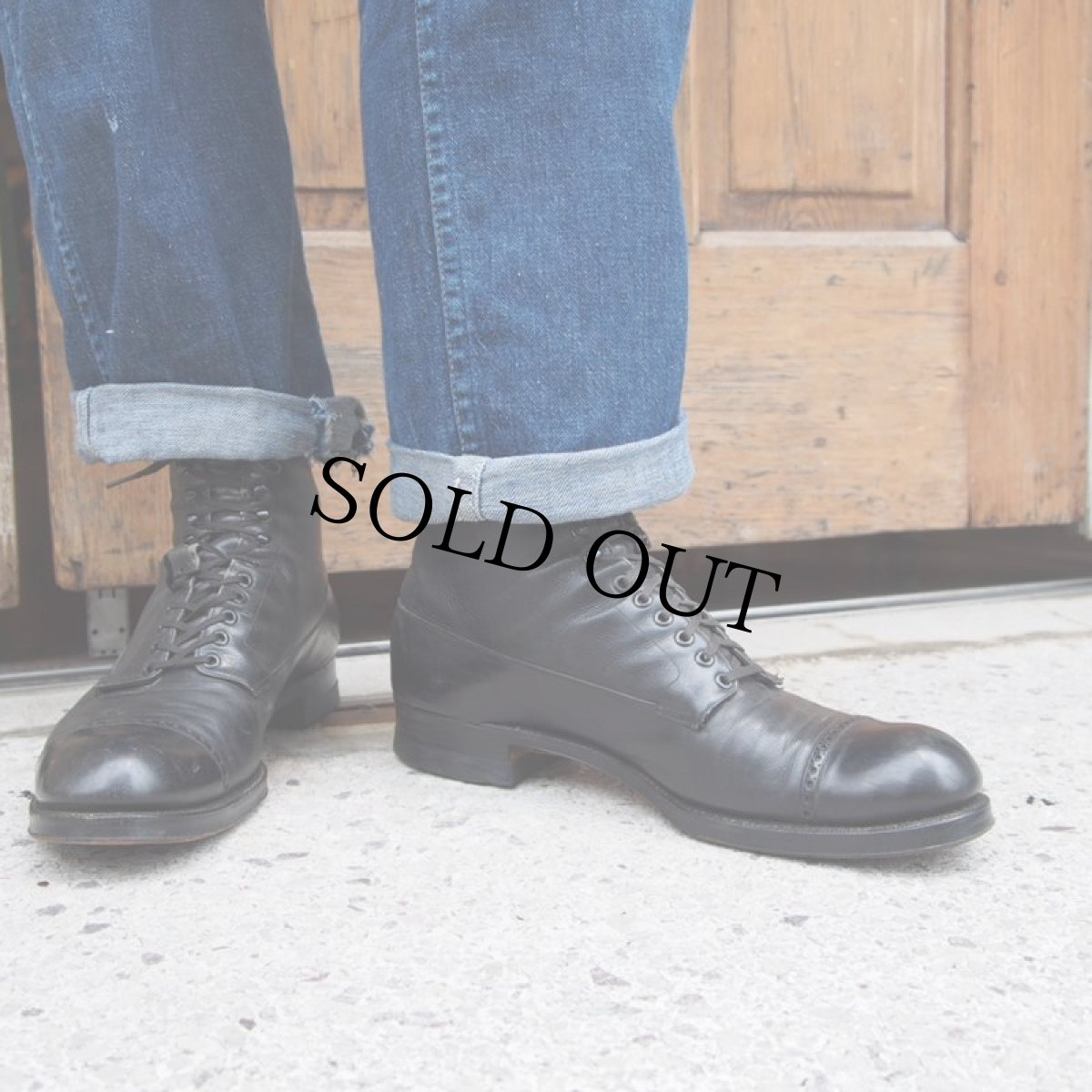 画像4: 1900's US.NAVY カンガルーレザードレスシューズ 27cm〜27.5cm (4)