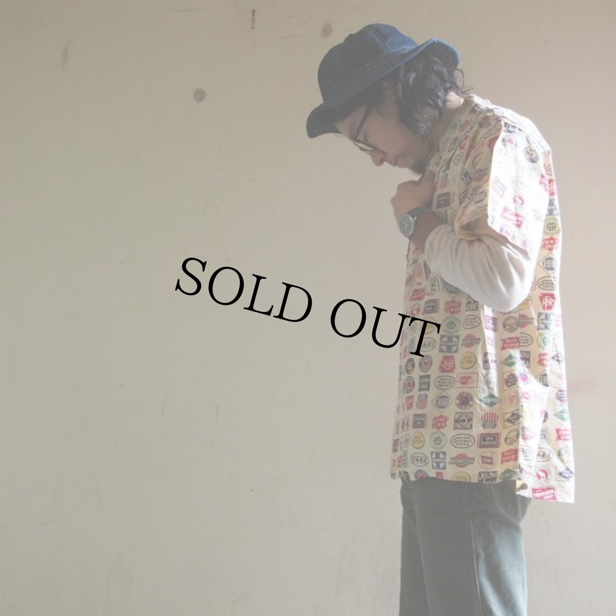 画像4: 40's 総柄 開襟コットンシャツ (4)