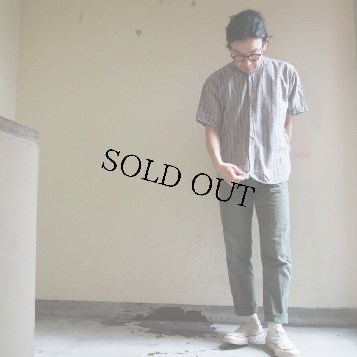 画像4: 30's〜40's ストライプ柄 マチ付きウールベースボールシャツ&パンツ SETUP (4)