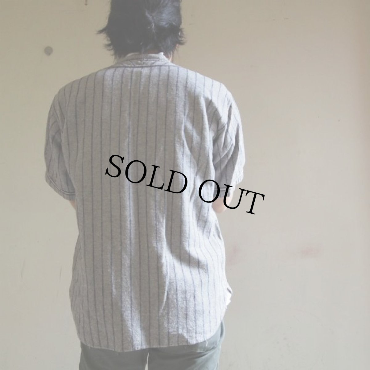 画像6: 30's〜40's ストライプ柄 マチ付きウールベースボールシャツ&パンツ SETUP (6)