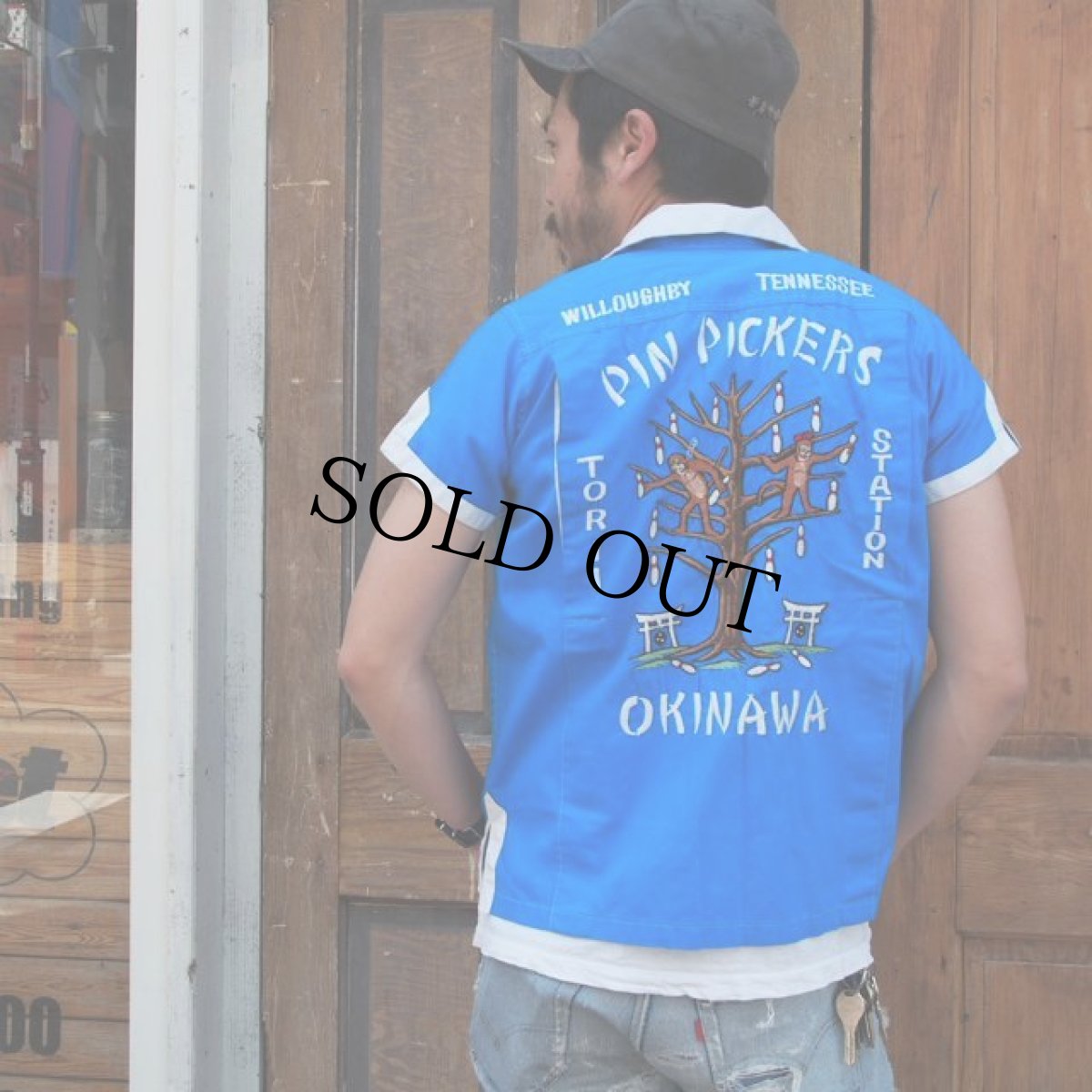 画像4: 60's "PIN PICKERS OKINAWA" スーベニアボーリングシャツ (4)