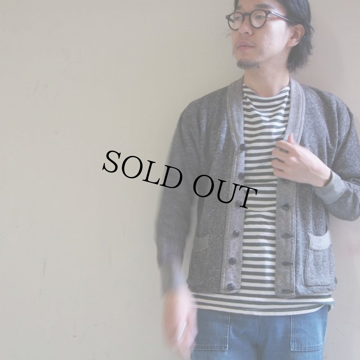 画像2: 40's〜50's パチポケゴマ塩スウェットカーディガン (2)