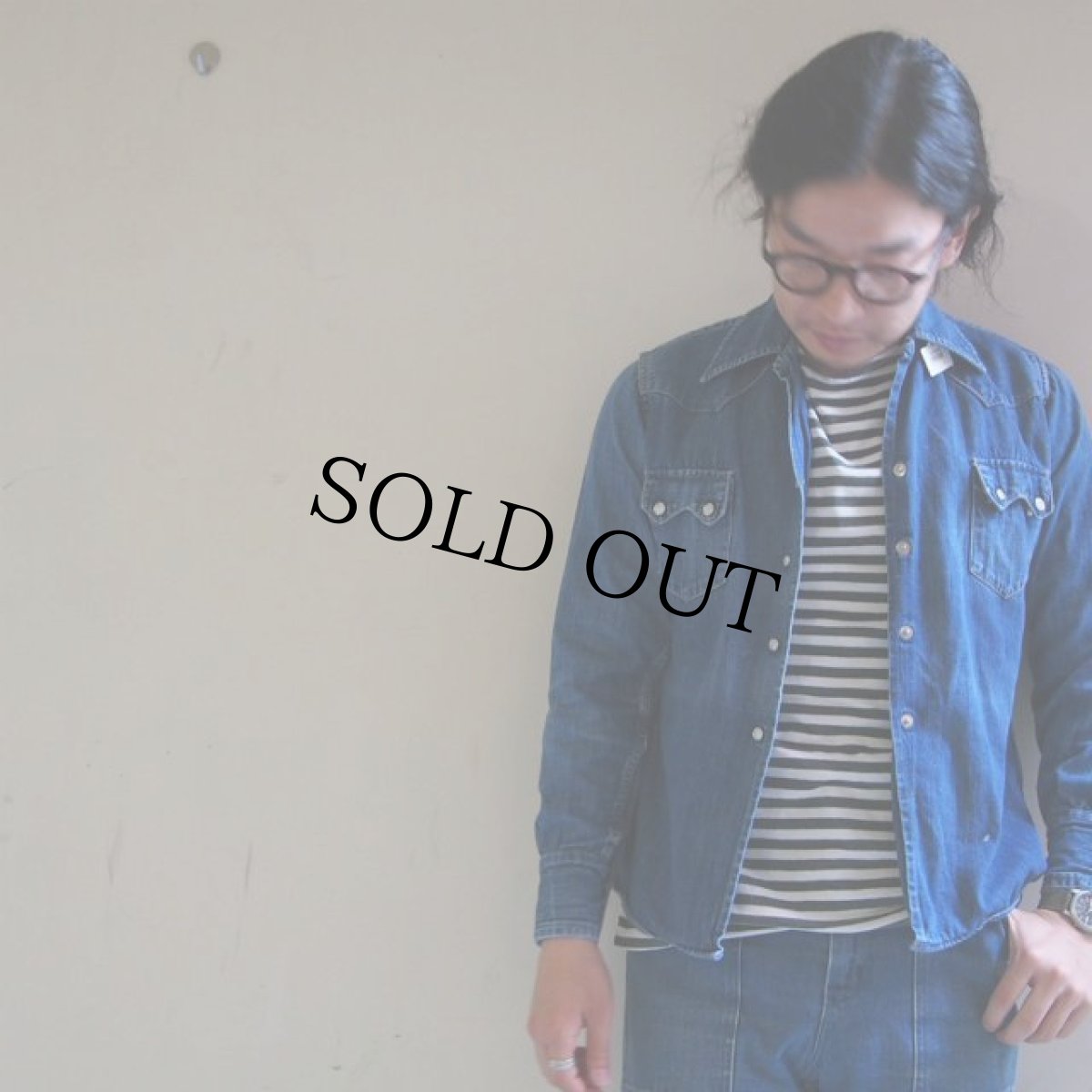 画像2: 50's LEVI'S DENIM FAMILY デニムウエスタンシャツ 耳付き (2)