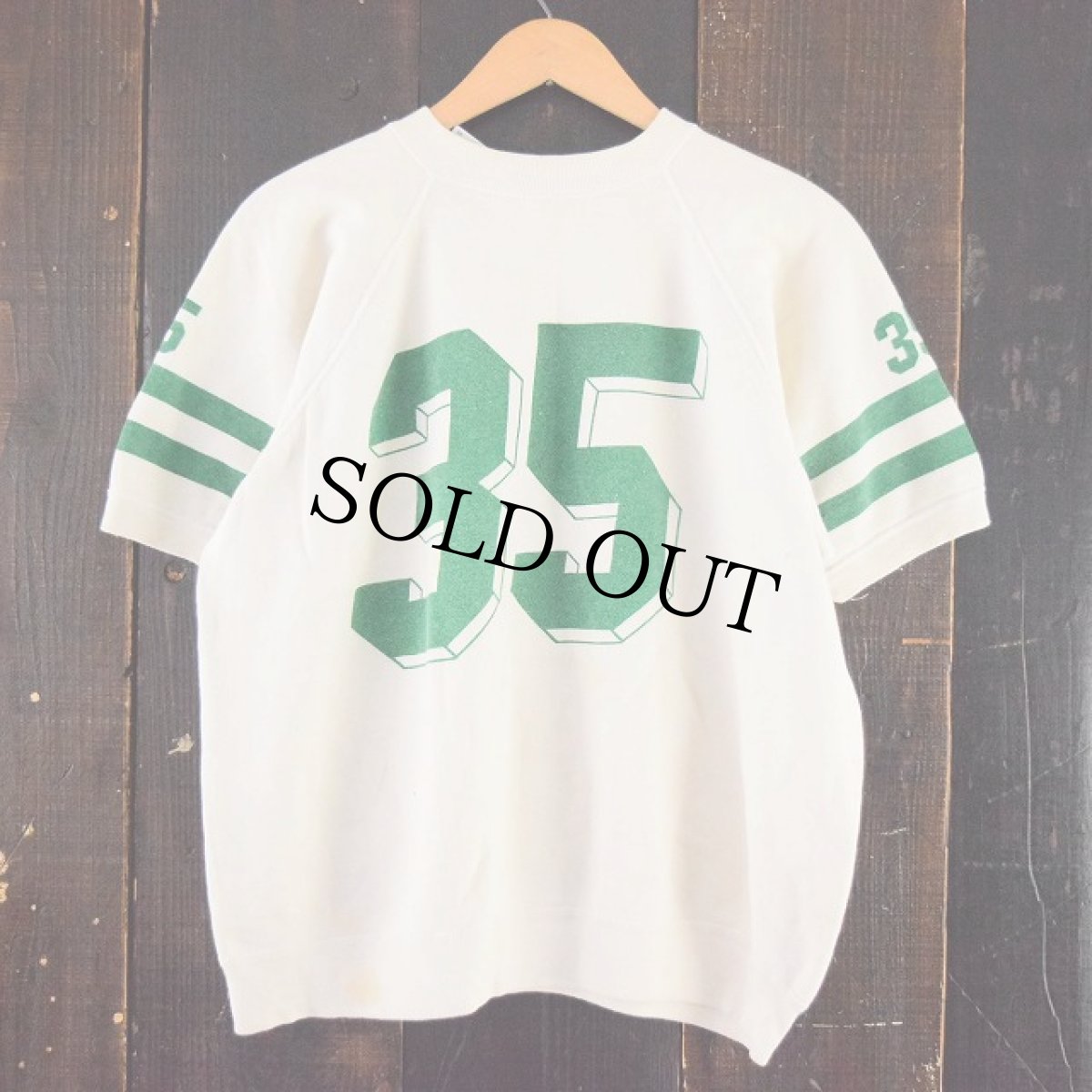 画像2: 60's "35" ナンバリング 染み込みプリント半袖スウェット (2)