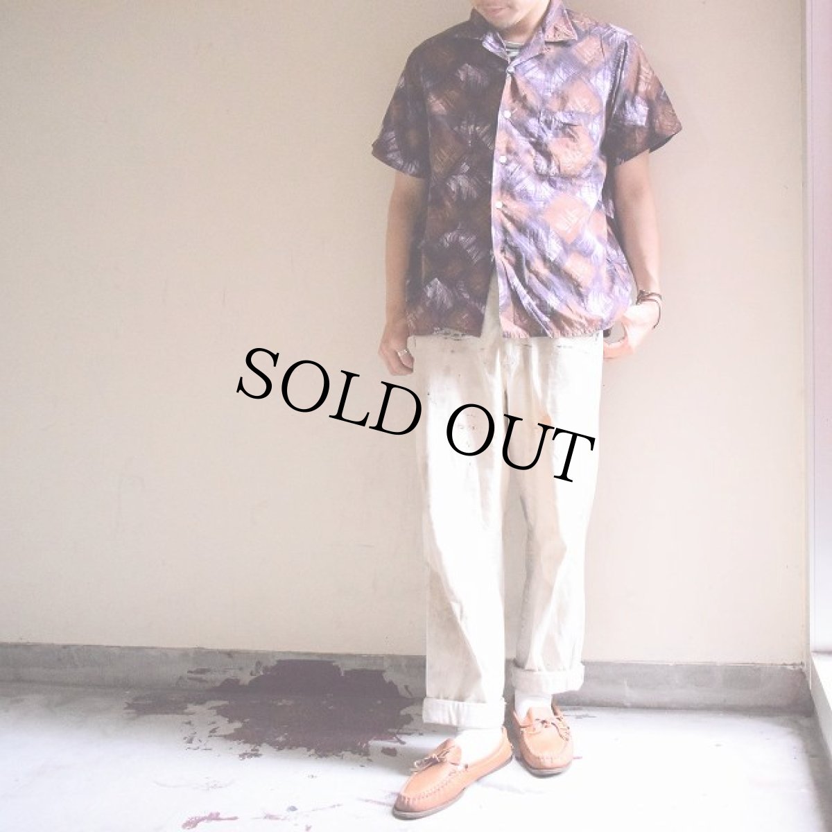 画像3: 60's Mac Dell コットン総柄開襟シャツ (3)