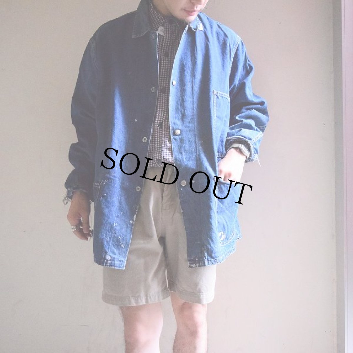 画像2: 50's Bilt Well デニムカバーオール ペンキ&耳付き (2)