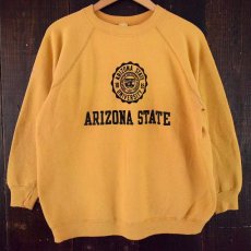 画像2: 70's ARTEX "ARIZONA STATE" フロッキープリントスウェット XL (2)