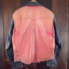 画像3: 70's〜80's Langlitz Leathers Cascade カスタムオーダー 2トーン 紺×赤 (3)