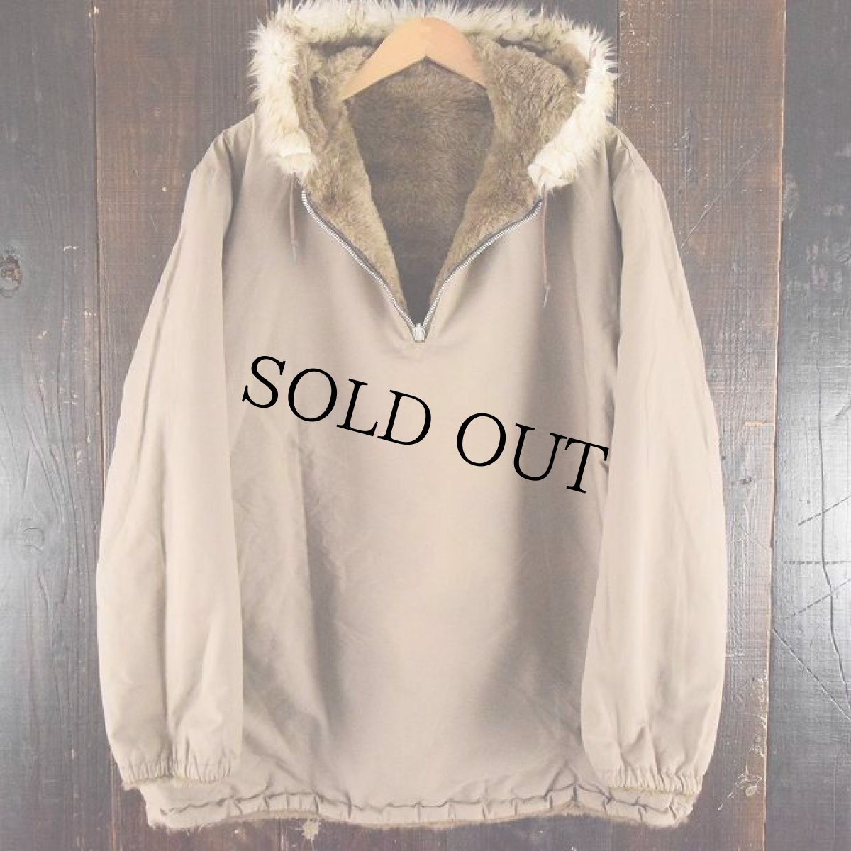 画像2: 60's〜70's フェイクファー ハーフジップ リバーシブルジャケット (2)