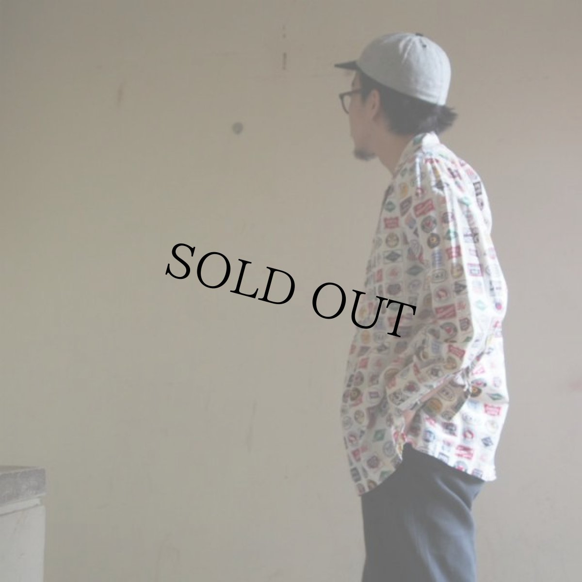 画像5: 1940's レイルロード総柄コットン開襟シャツ (5)