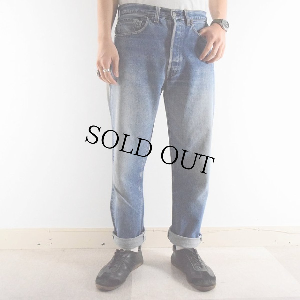 画像2: 60's〜70's LEVI'S 501 BIGE デニムパンツ W31 (2)