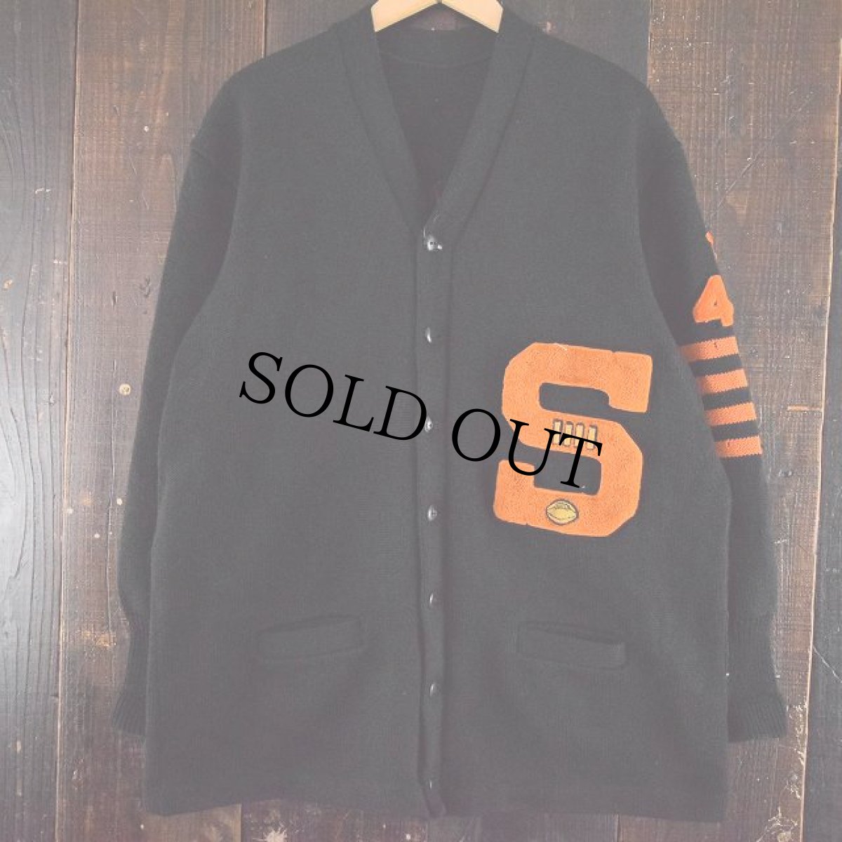 画像2: 40's "STERLING" レタードニットカーディガン (2)