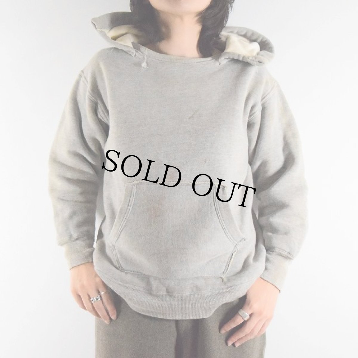 画像4: 40's ダブルフェイスドラポケ後付けパーカ (4)