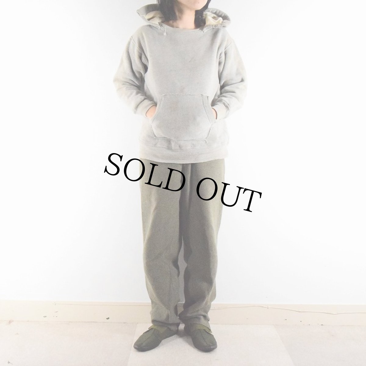 画像3: 40's ダブルフェイスドラポケ後付けパーカ (3)