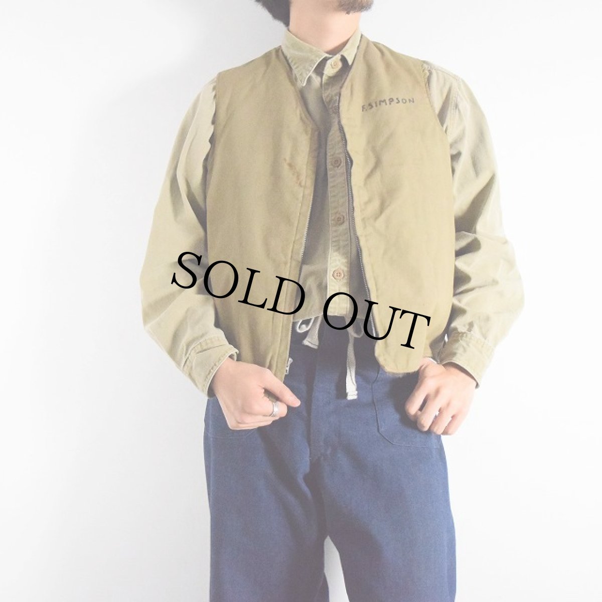 画像3: 40's US.NAVY DEMOTEX-ED製 アルパカデッキベスト (3)