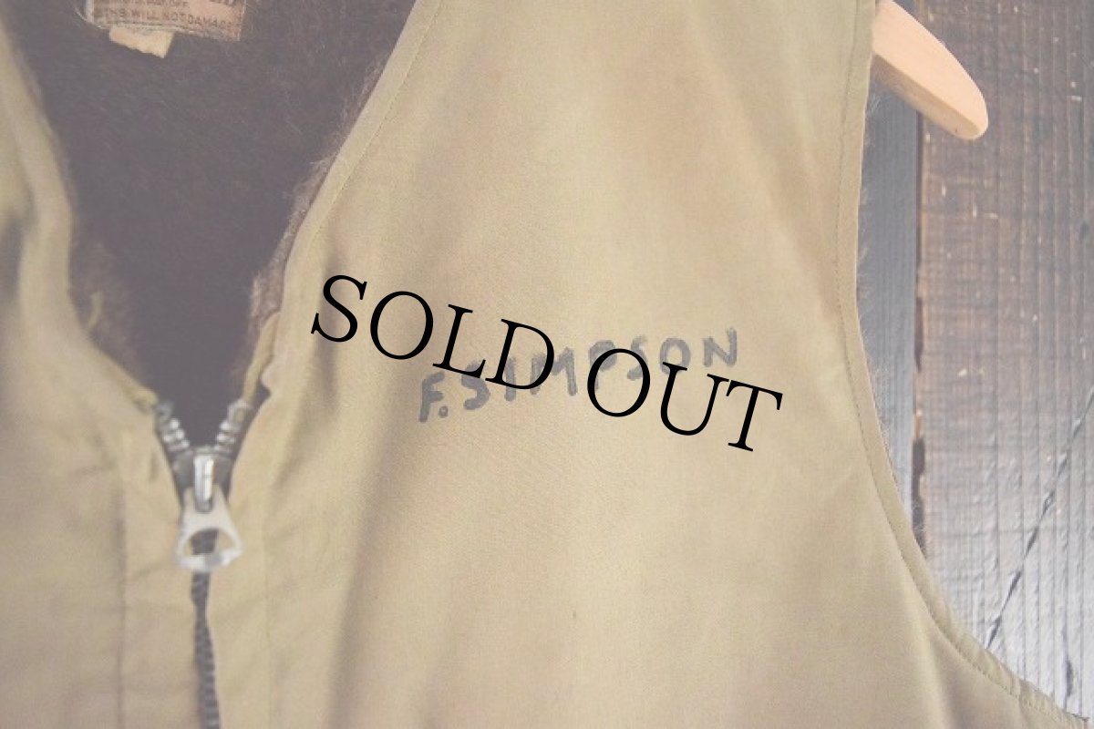 画像2: 40's US.NAVY DEMOTEX-ED製 アルパカデッキベスト (2)