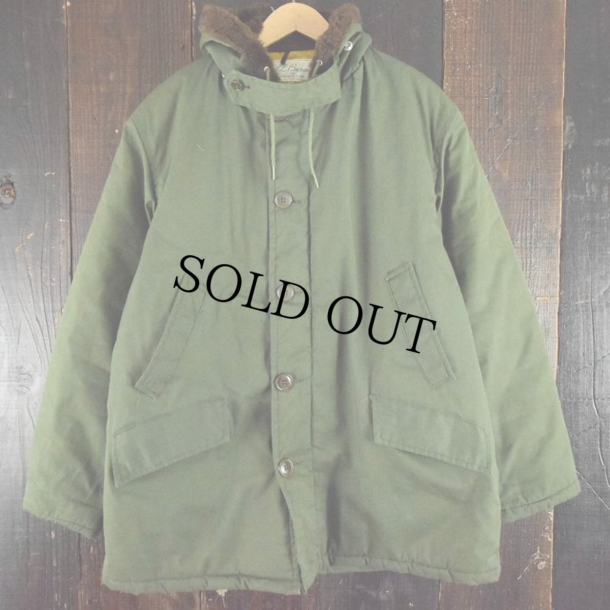 画像1: 70's L.L.Bean 筆記体タグ B-9デザイン ラビットフード ハーフジャケット L位 (1)