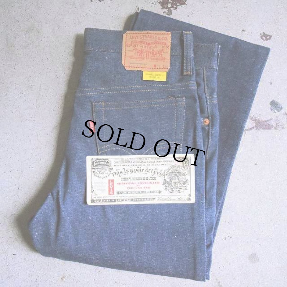 画像1: 1970's LEVI'S 517 BIGE デニムパンツ DEADSTOCK フラッシャー付き (1)