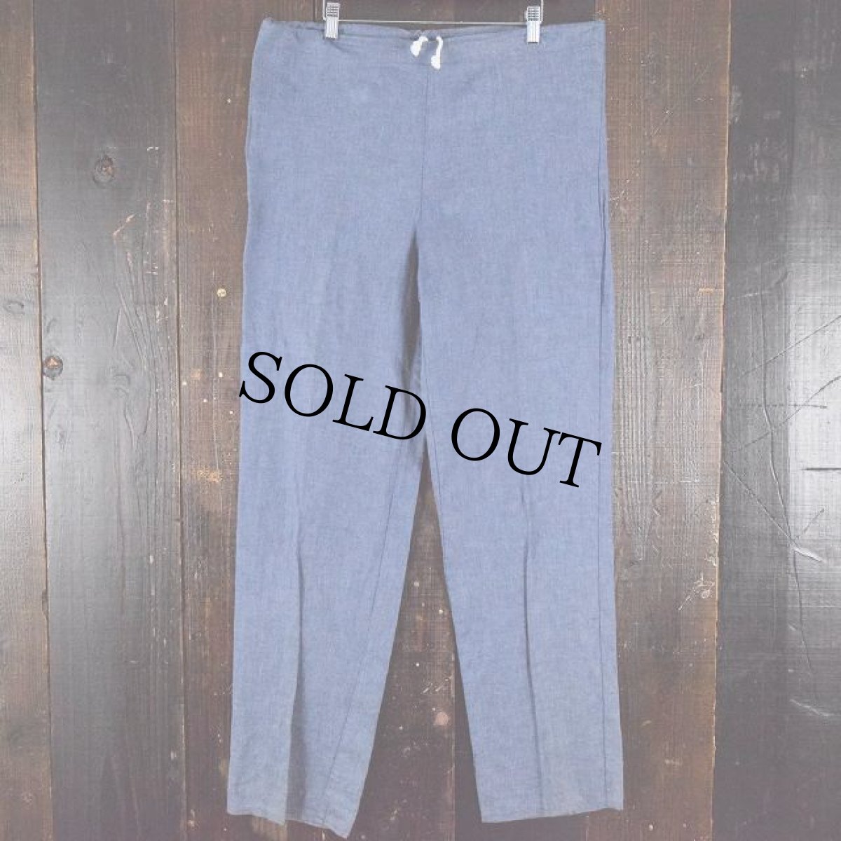 画像4: VINTAGE ステンシル入り囚人コスチュームシャンブレーシャツ&パンツ&ハット 3ピース セットアップ (4)