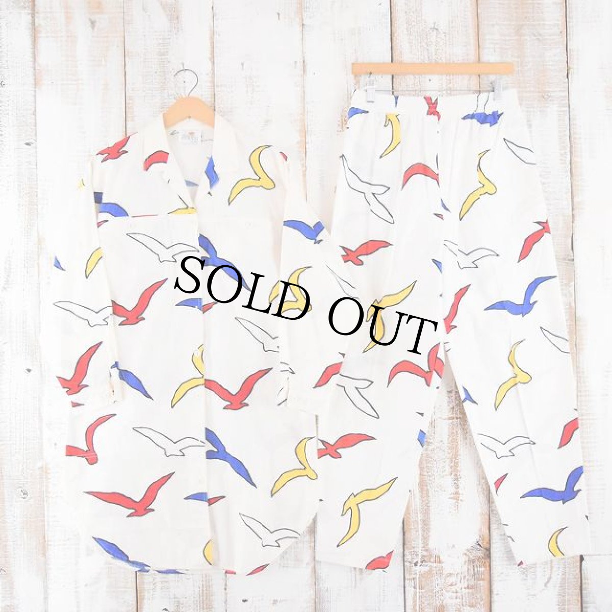 画像2: 60's〜70's A California Poppy By Lanz カモメ柄シャツ&パンツ SETUP (2)