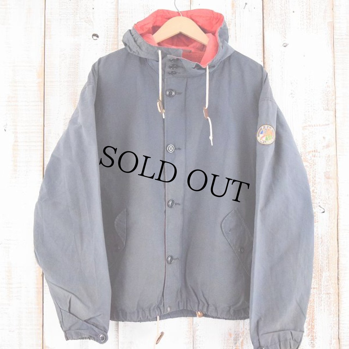 画像2: 90's Ralph Lauren "クッキーパッチ" コットンナイロン フードジャケット (2)