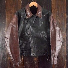 画像2: 60's〜70's Cal-Leather 2トーン レザーダブルライダースジャケット カスタムオーダー品 (2)