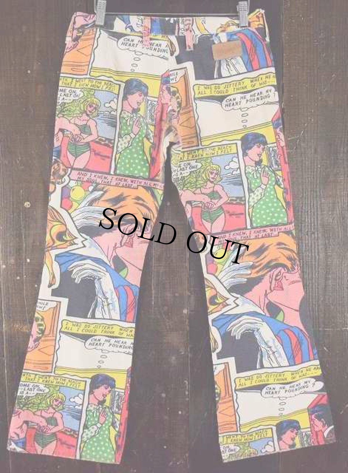 画像2: 70's Wrangler CANADA製 "リキテンシュタイン" コットンフレアパンツ W30 (2)