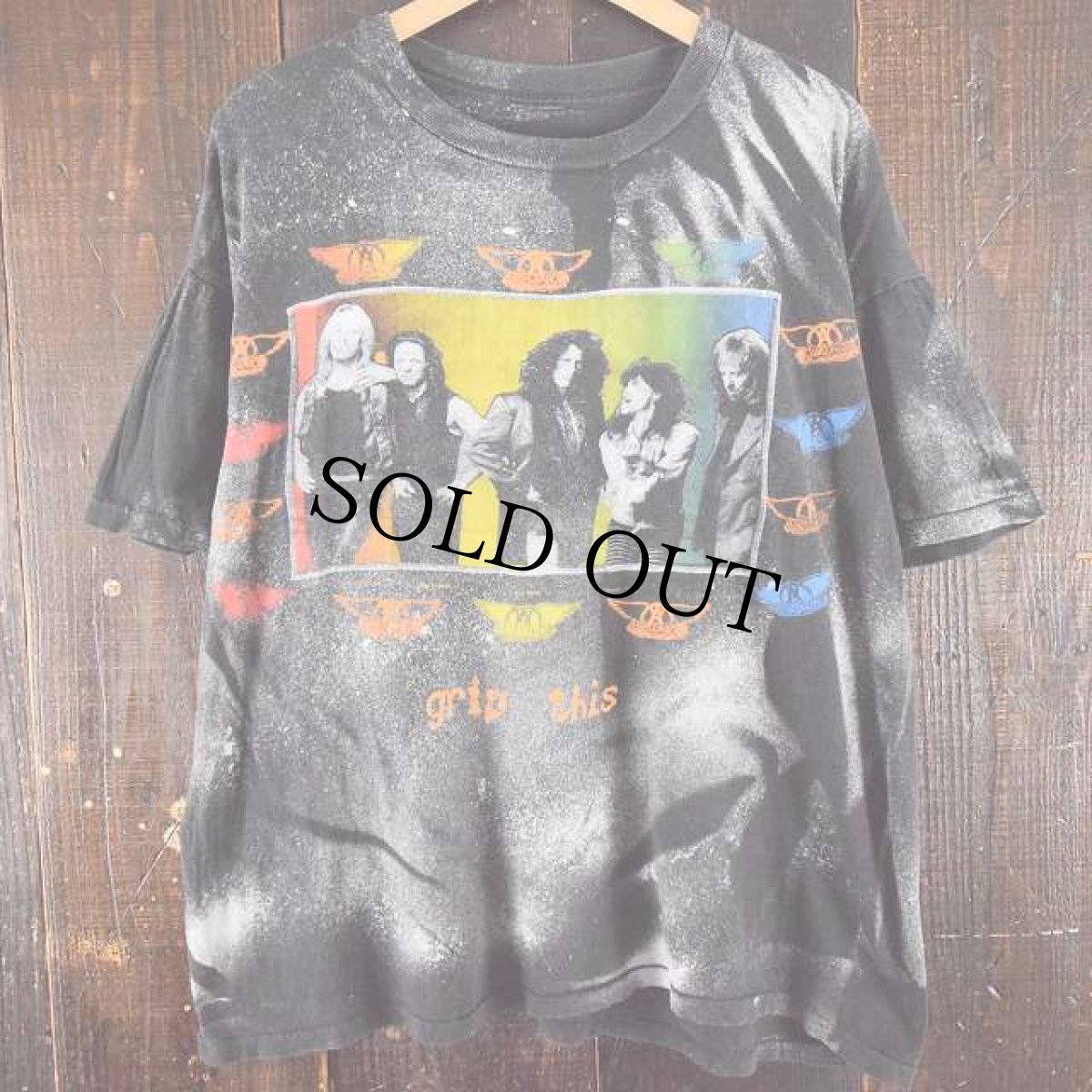 画像1: 90's AEROSMITH "get a grip tour" バンドツアー手刷りTシャツ M〜L位 (1)