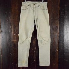 画像2: 1960's LEVI'S 911K BIGE テーパードピケパンツ W33 (2)