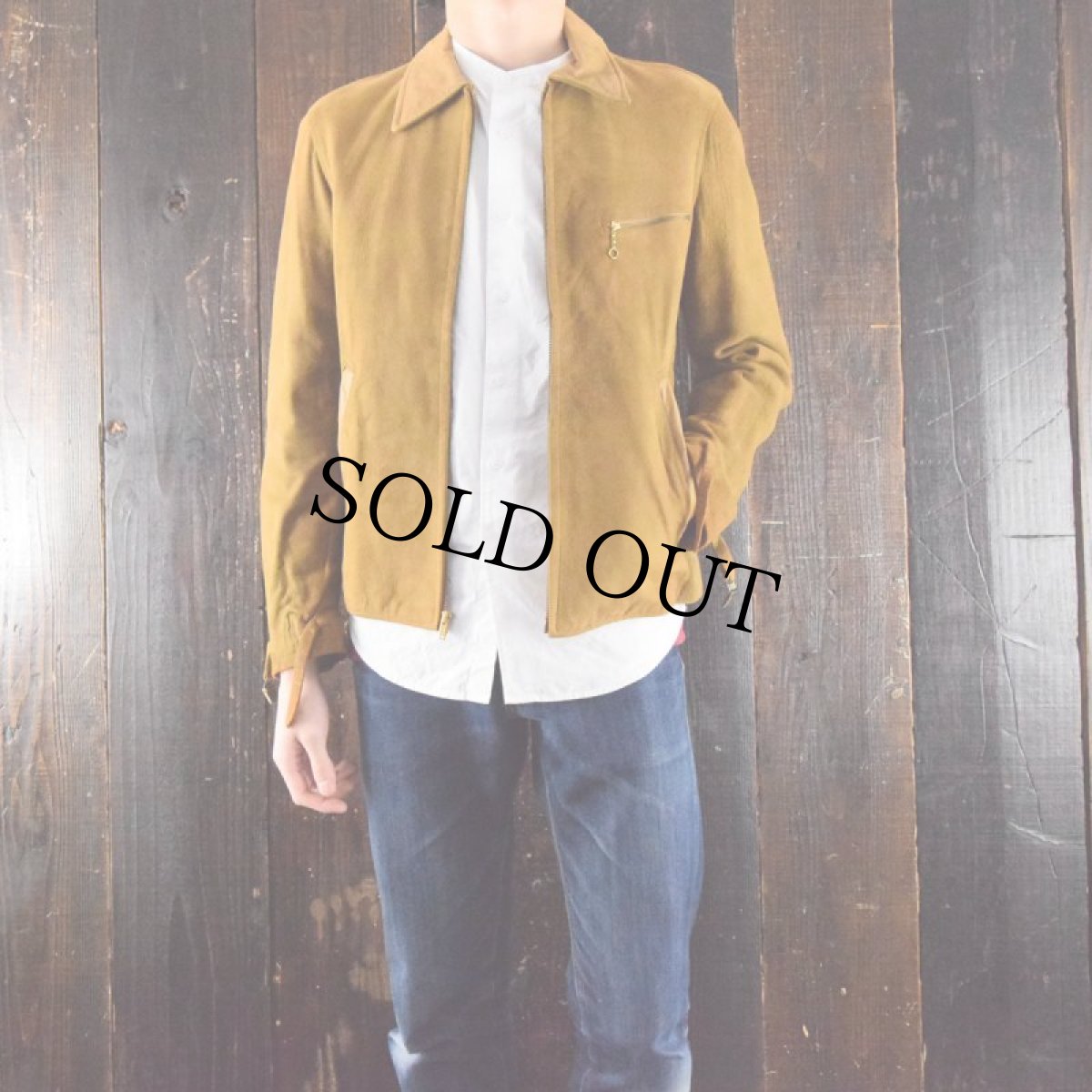 画像7: 1940's ヌバック×スムースレザー切り替え ツートーンレザージャケット (7)