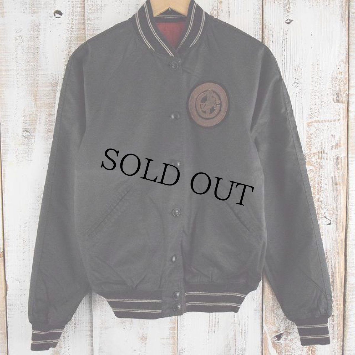 画像2: Ralph Lauren Pウイングパッチ付き コットンナイロン リバーシブル ボタンスタジャン XS (2)