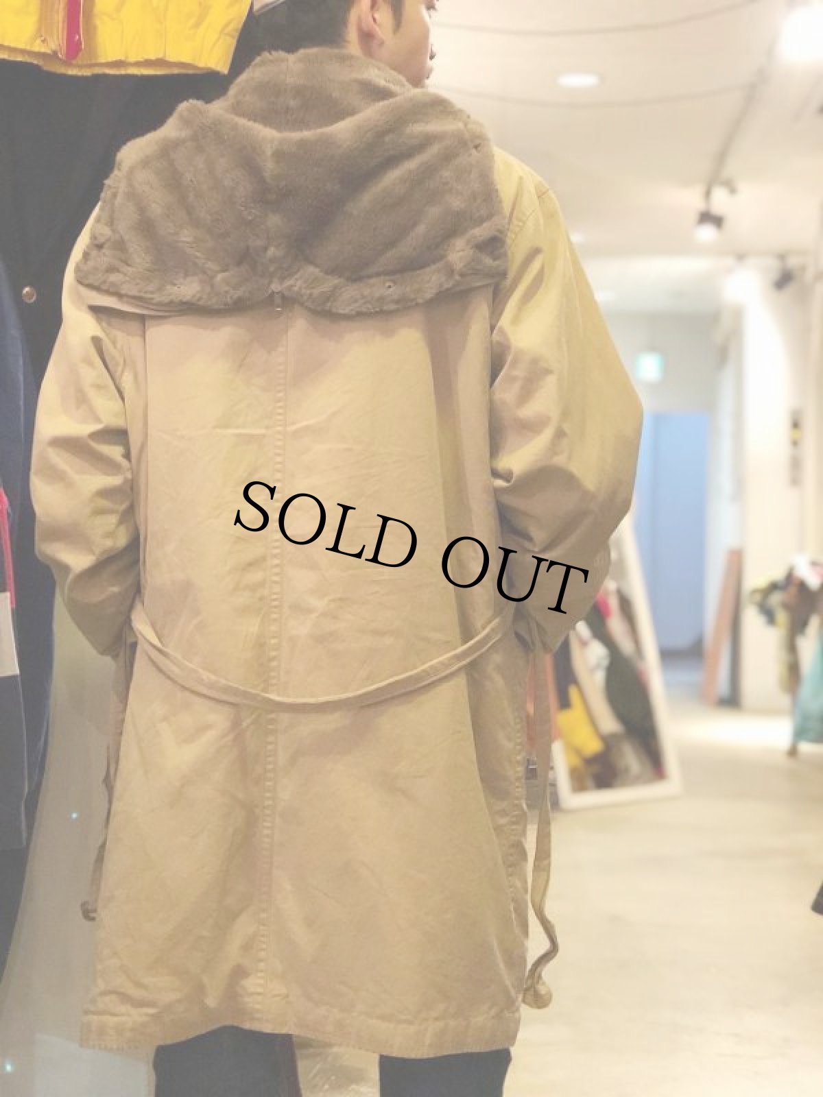 画像4: 90's Ralph Lauren "WWII USN デッキコートデザイン" ブランケット付き ラビットフードコート (4)