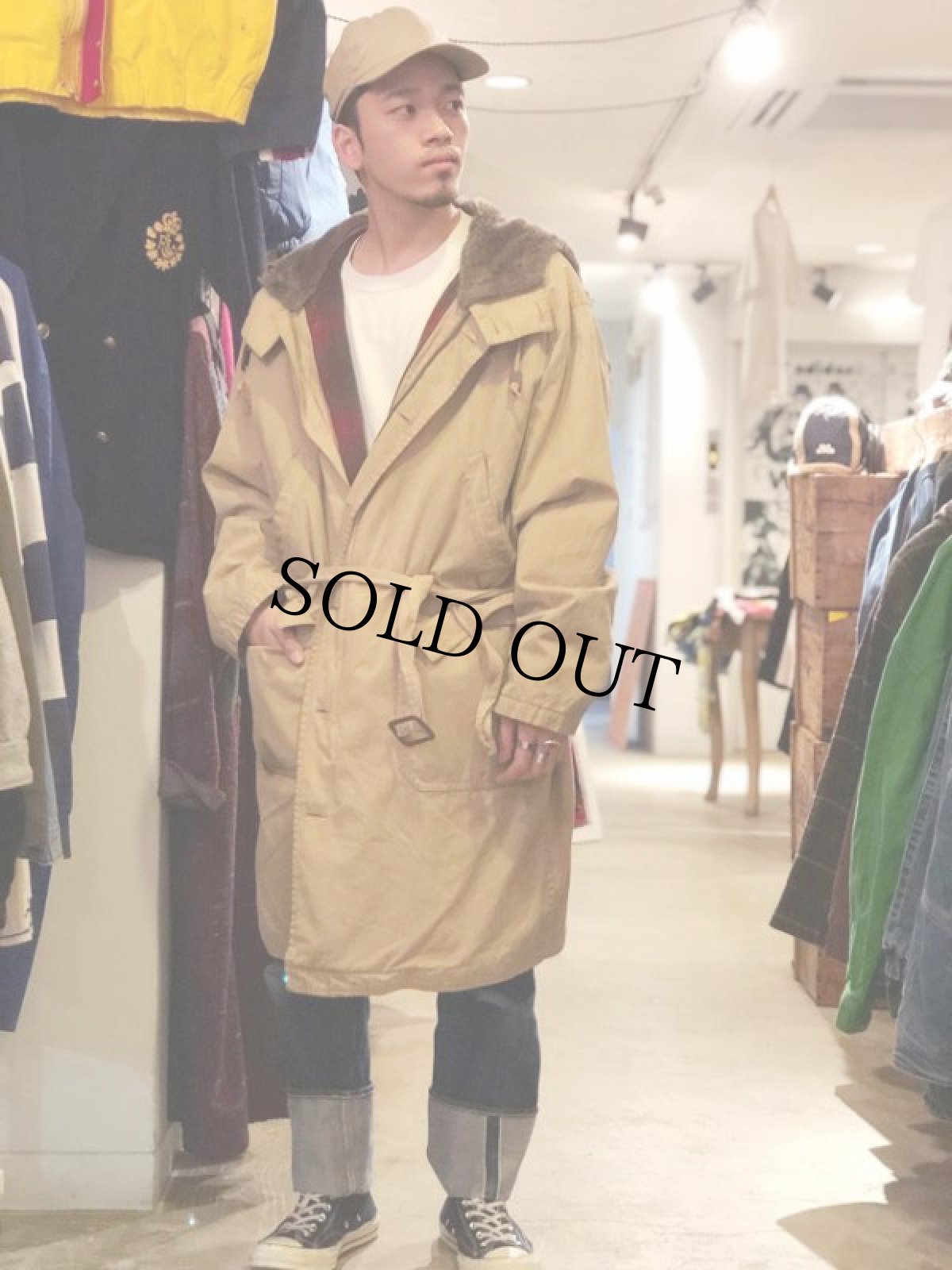 画像2: 90's Ralph Lauren "WWII USN デッキコートデザイン" ブランケット付き ラビットフードコート (2)