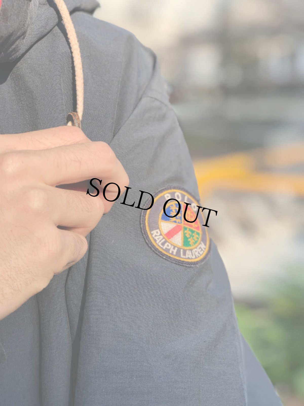 画像4: 90's Ralph Lauren "クッキーパッチ" コットンナイロン フードジャケット (4)