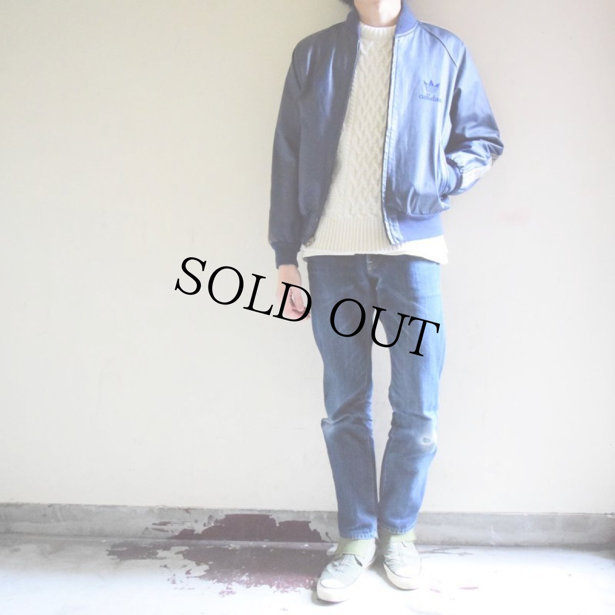 画像2: 1980's adidas レザートラックブルゾン M位 (2)