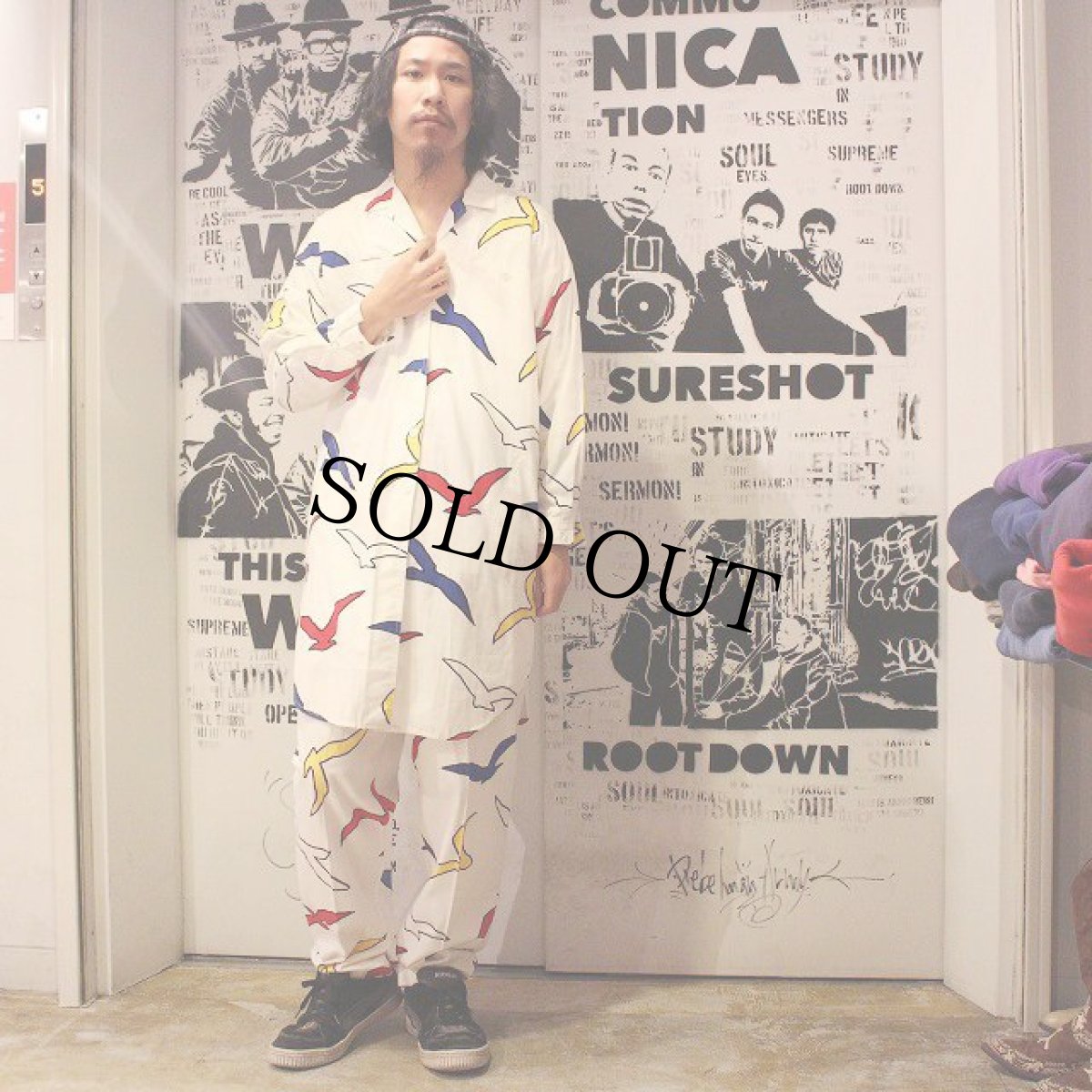 画像4: 60's〜70's A California Poppy By Lanz カモメ柄シャツ&パンツ SETUP (4)