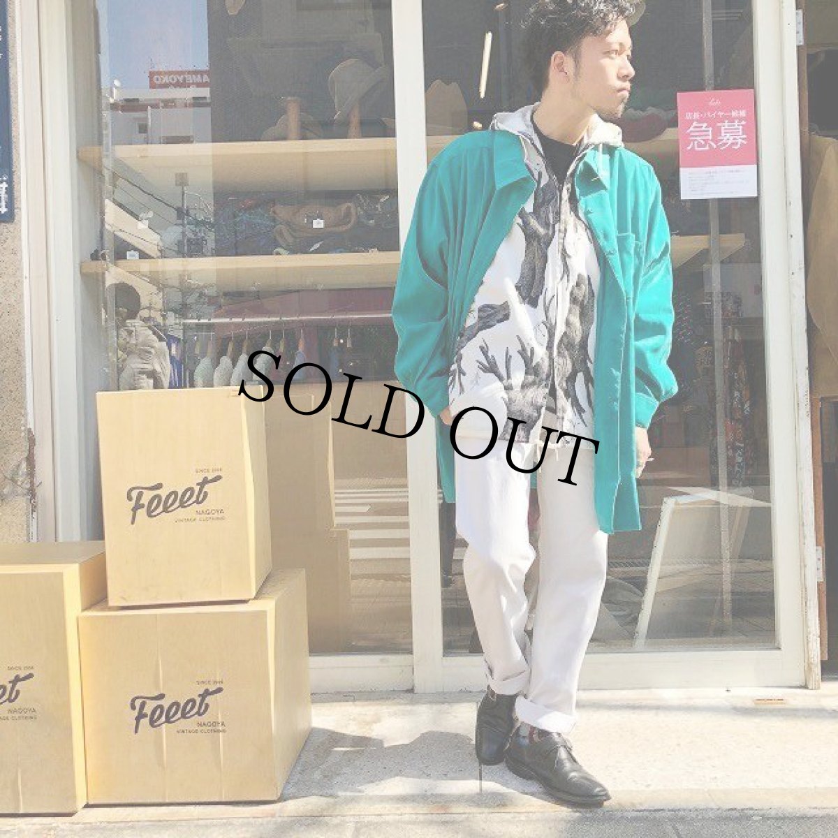 画像4: 80's〜90's USA製 スノーカモ柄 ライトネルパーカ&イージーパンツ SETUP-DEADSTOCK (4)