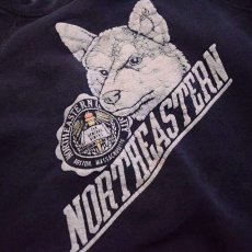 画像3: 50's Sportswear "NORTHEASTERN" カラーフロッキープリントスウェット ネイビー (3)