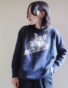 画像2: 50's Sportswear "NORTHEASTERN" カラーフロッキープリントスウェット ネイビー (2)