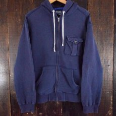 画像2: 90's〜 Ralph Lauren 胸ポケット付き フルジップスウェットパーカ (2)