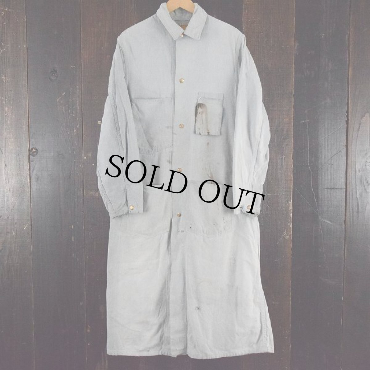 画像1: 60's CARTER'S Gray Chambray Duster Coat (1)