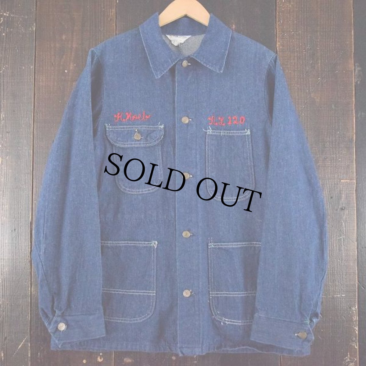 画像2: 60's〜70's Key IMPERIAL チェーン刺繍 デニムカバーオール (2)