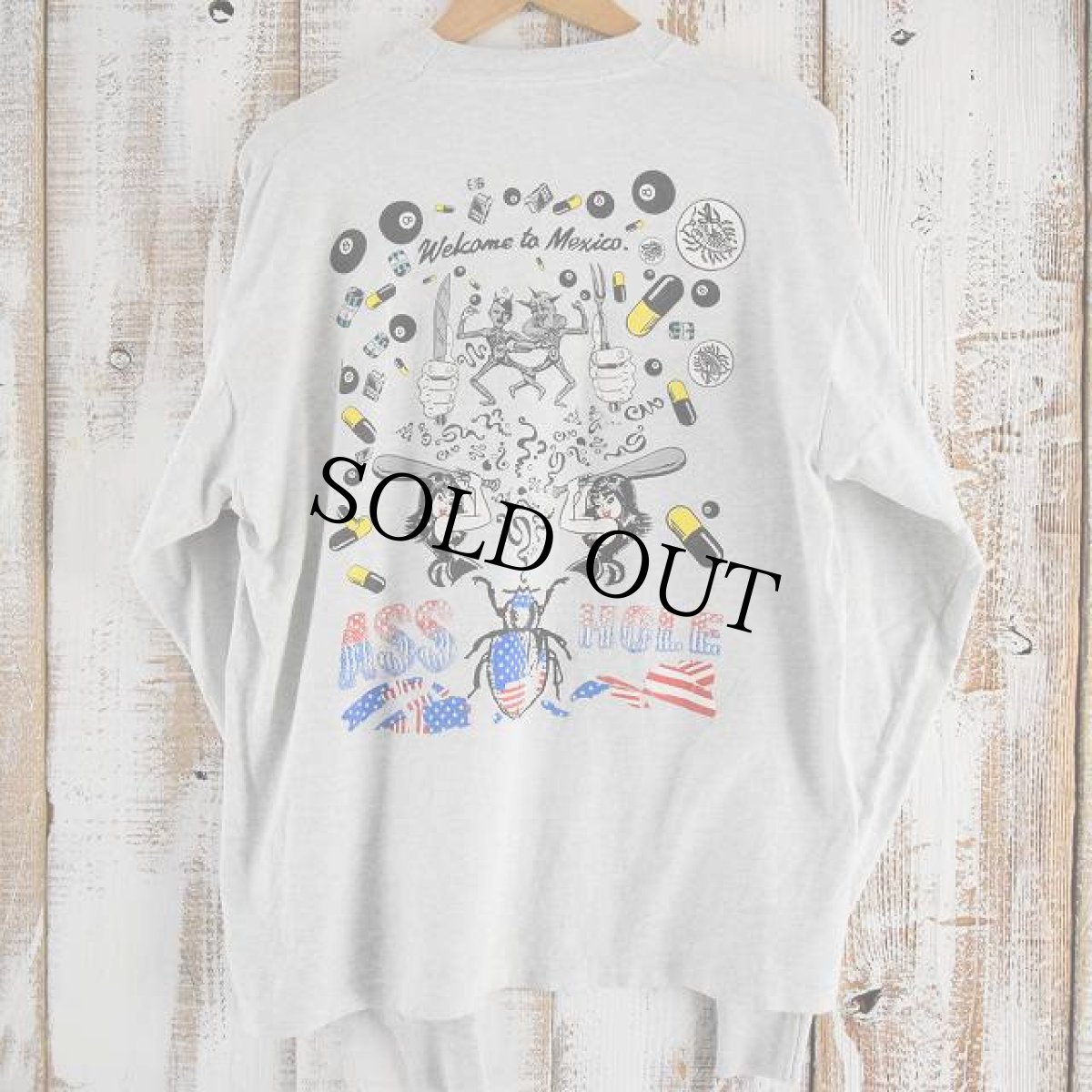 画像2: 90's PIGFACE USA製 袖プリントバンドロンT XL (2)