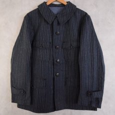 画像1: 30's〜40's SANFOR FRANCE製 動物ボタン ストライプ柄ハンティングジャケット DEADSTOCK (1)