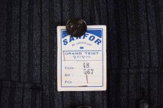 画像2: 30's〜40's SANFOR FRANCE製 動物ボタン ストライプ柄ハンティングジャケット DEADSTOCK (2)