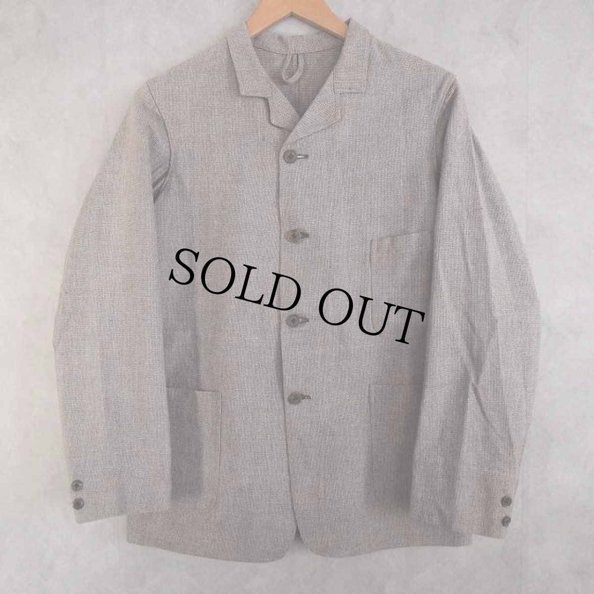 画像1: 1910〜1920's FRANCE Wool×Cotton Work Jacket DEADSTOCK (1)