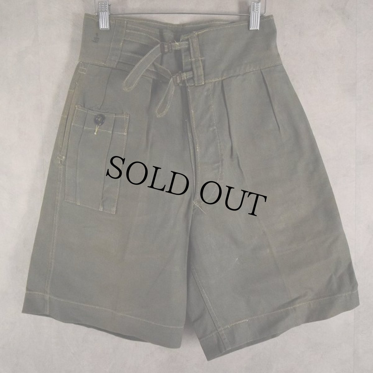 画像1: 40's BRITISH ARMY DRILL GREEN Gurkha Shorts W28 (1)
