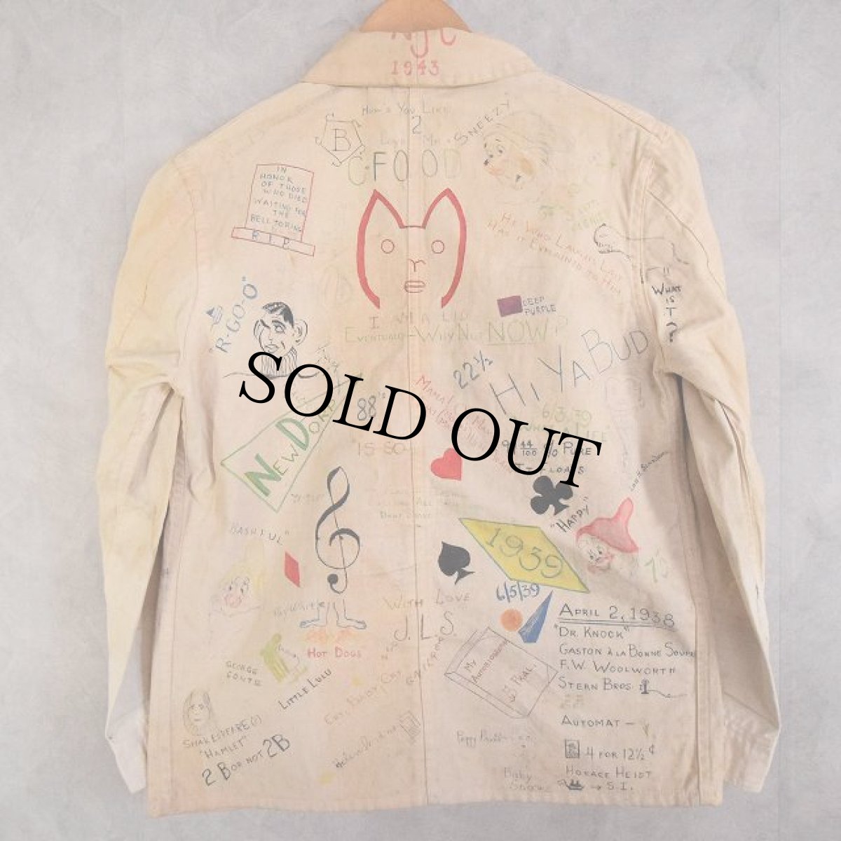 画像2: 1930's DUBBLE WARE "Disney" Hand Peinted Memorial Jacket (2)