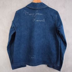 画像3: 40's U.S.NAVY Shawl Collar Denim Coverall (3)